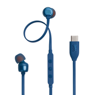 JBL Tune 310C USB - Blue - Wired Hi-Res In-Ear Headphones - Hero