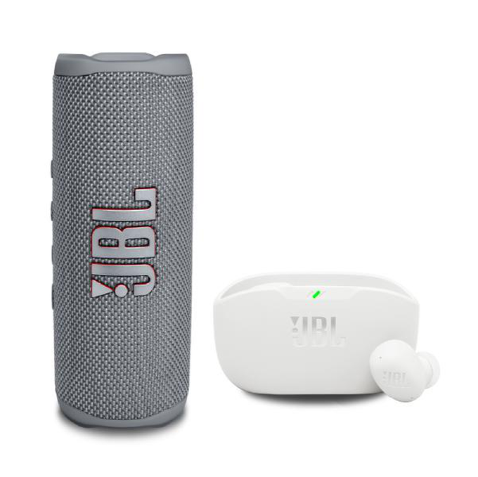 KIT JBL Flip 6 Grey + Vibe Buds 2 White