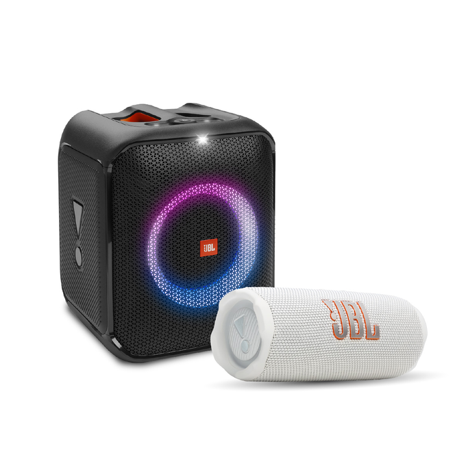 KIT JBL Partybox Encore Essential + Flip 7 WhiteKIT JBL Partybox Encore Essential + Flip 7 White KIT JBL Partybox Encore Essential + Flip 7 White