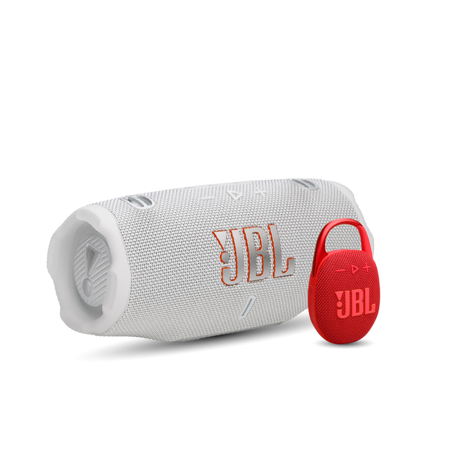 KIT JBL Charge 6 White + Clip 5 RedKIT JBL Charge 6 White + Clip 5 Red KIT JBL Charge 6 White + Clip 5 Red
