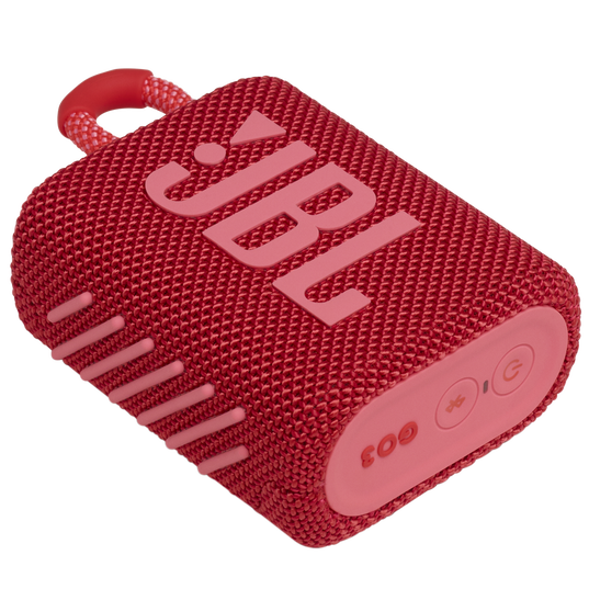 JBL Go 3 - Red - Portable Waterproof Speaker - Detailshot 3