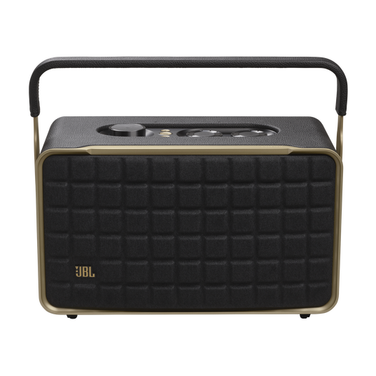 JBL Authentics 300 - Black - Portable smart home speaker with Wi-Fi, Bluetooth and voice assistants with retro design. - Front