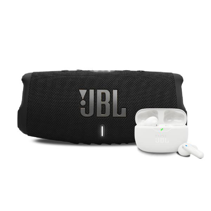 KIT JBL Charge 5 Wi-Fi + Vibe Beam 2 White