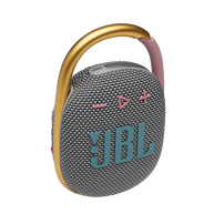 JBL Clip 4 - Grey - Ultra-portable Waterproof Speaker - Hero