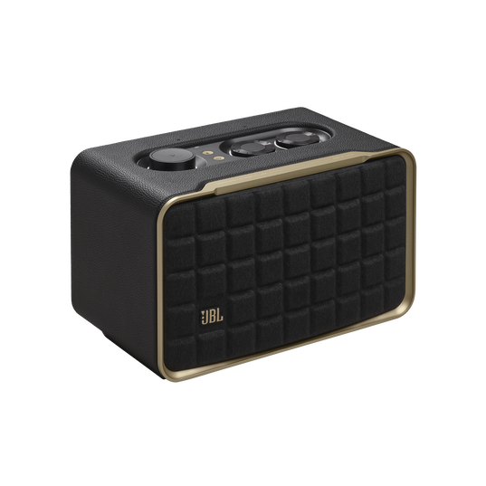 JBL Authentics 200 - Black - Smart home speaker with Wi-Fi, Bluetooth and Voice Assistants with retro design - Hero