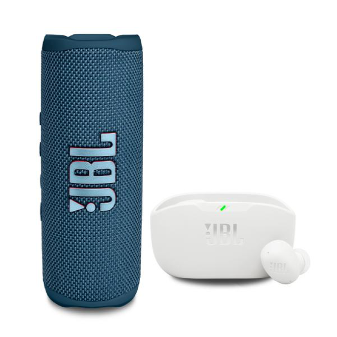 KIT JBL Flip 6 Blue + Vibe buds 2 White