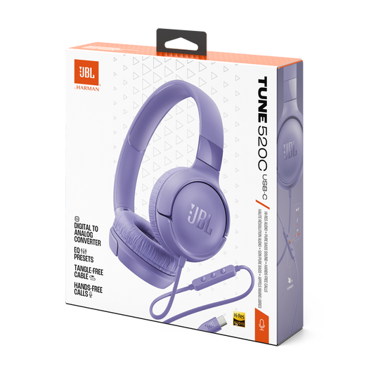 JBL Tune 520C USB-C - Purple - Hi-Res wired on-ear headphones - Detailshot 15 image number null