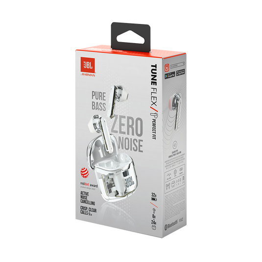JBL Tune Flex Ghost Edition - White Ghost - True wireless Noise Cancelling earbuds - Detailshot 15 image number null