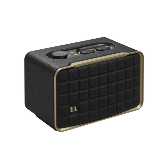 JBL Authentics 200 - Black - Smart home speaker with Wi-Fi, Bluetooth and Voice Assistants with retro design - Hero image number null