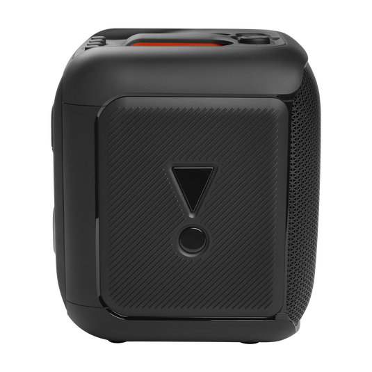 JBL PartyBox Encore - Black - Portable party speaker with 100W powerful sound, built-in dynamic light show, included digital wireless mics, and splash proof design. - Left image number null