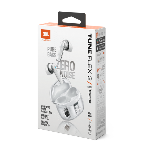 JBL Tune Flex 2 Ghost Edition - Ghost White - True Wireless Noise Cancelling Earbuds - Detailshot 15 image number null