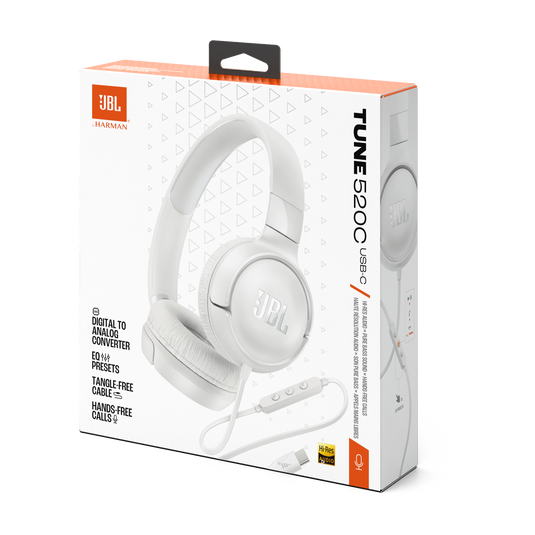 JBL Tune 520C USB-C - White - Hi-Res wired on-ear headphones - Detailshot 15 image number null
